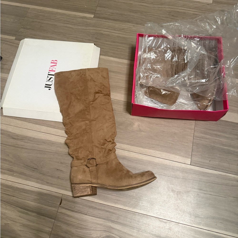 JustFab Women's Brown Over the Knee Boots